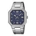 Casio Men's Blue Dial Stainless Steel Angular Analog Watch - MTP-B195D-2AVDF