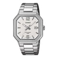 Casio Men's Silver Dial Stainless Steel Date Display Watch - MTP-B195D-7AVDF