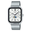 Casio Men's Silver Dial Stainless Steel Moon Phase Watch - MTP-M305D-7A2VDF