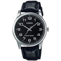 Casio Men’s Black Dial Analog Watch with Black Leather Strap - MTP-V001L-1BUDF