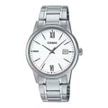 Casio Men’s Stainless Steel Analog Watch with White Dial and Date - MTP-V002D-7B3