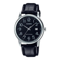 Casio Men's Classic Black Dial Analog Watch with Leather Strap - MTP-V002L-1BUDF