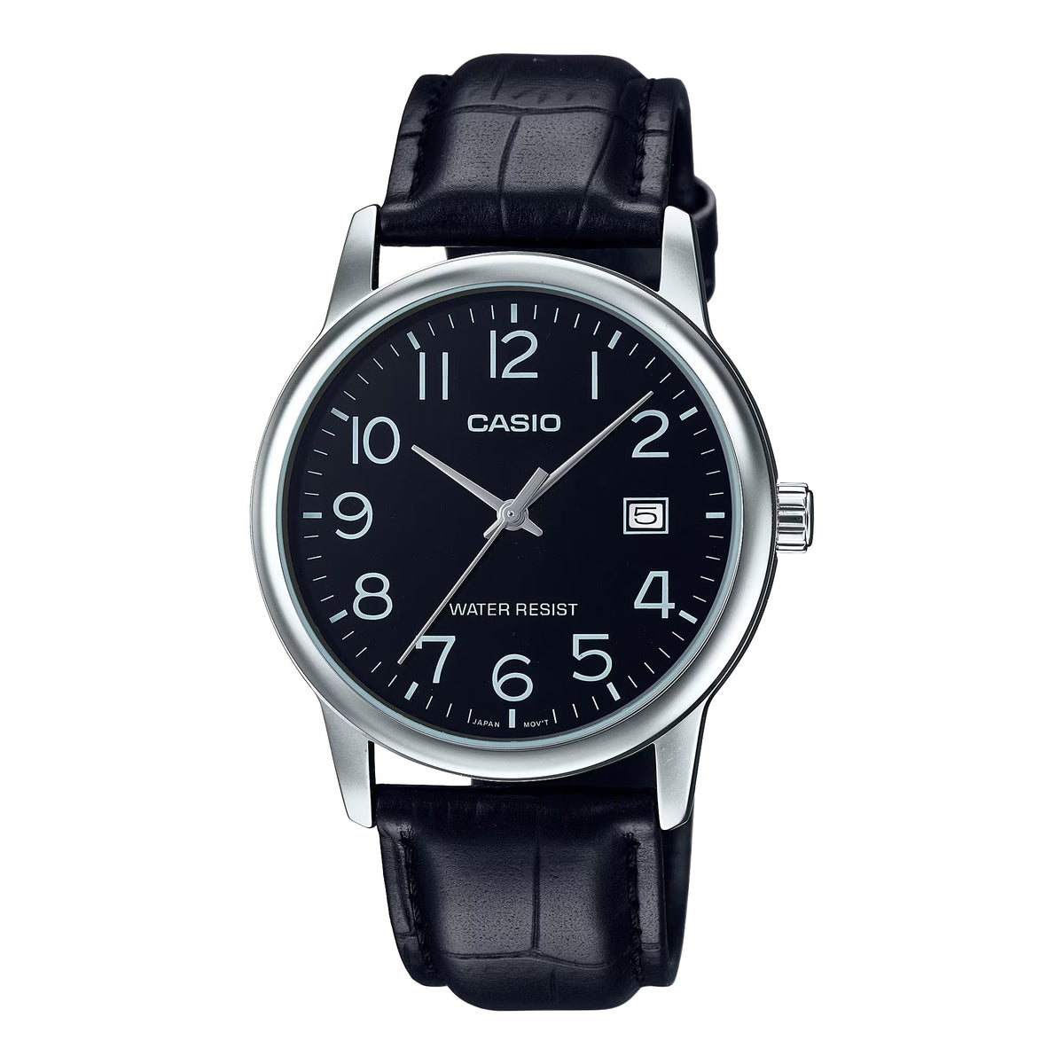 Casio Men's Classic Black Dial Analog Watch with Leather Strap - MTP-V002L-1BUDF