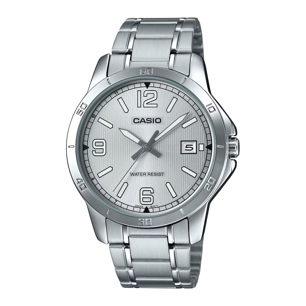 Casio Men's Silver Dial Stainless Steel Bracelet Watch - LTP-V004D-7B2UDF