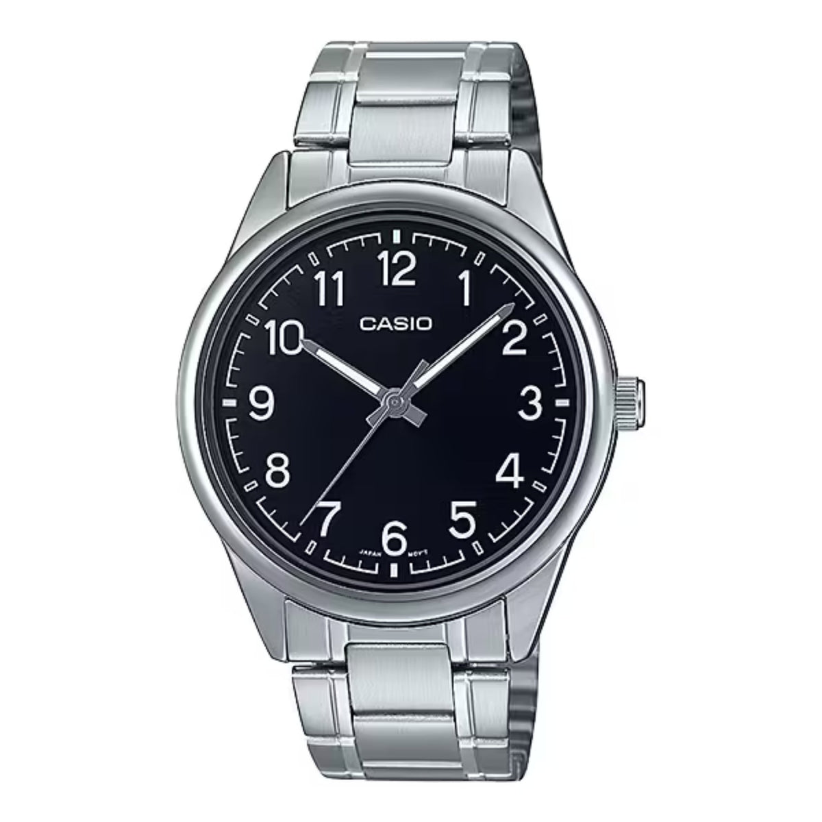 Casio Men's Black Dial Analog Watch with Stainless Steel Bracelet - MTP-V005D-1B4UDF