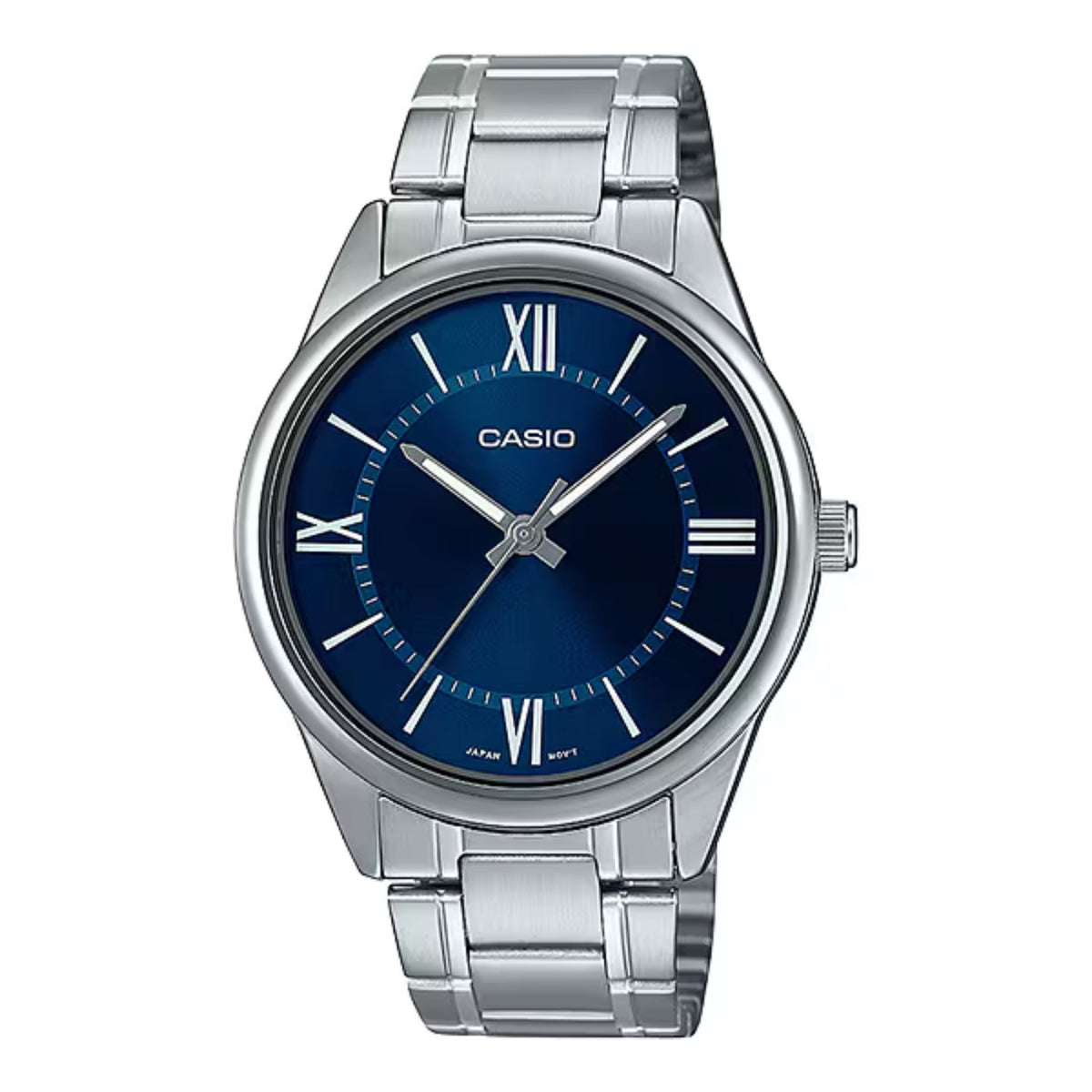 Casio Men’s Blue Dial Analog Watch with Stainless Steel Bracelet - MTP-V005D-2B5UDF