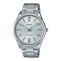 Casio Men's Silver Stainless Steel Watch with White Dial - MTP-V005D-7BUDF