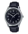 Casio Men's Black Leather Watch with Black Dial - MTP-V005L-1B4UDF