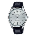 Casio Men's Classic Silver Dial Analog Watch with Leather Strap - MTP-V005L-7BUDF