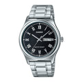Casio Men's Black Dial Analog Watch with Day Date Stainless Steel Bracelet - MTP-V006D-1BUDF