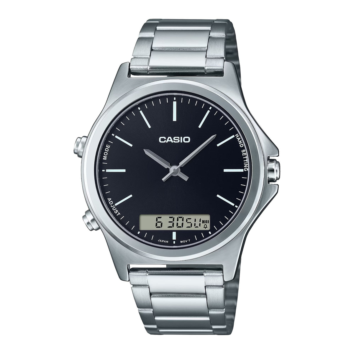 Casio Men's Black Dial Stainless Steel Bracelet Watch - MTP-VC01D-1EUDF