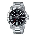 Casio Men's Black Dial Analog Watch Steel Bracelet - MTP-VD01D-1BVUDF