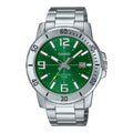 Casio Men's Green Dial Stainless Steel Analog Watch - MTP-VD01D-3BVUDF