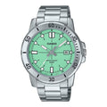 Casio Men's Green Dial Analog Watch with Stainless Steel Bracelet - MTP-VD01D-3E1VUDF
