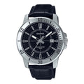 Casio Men's Black Dial Leather Strap Watch - MTP-VD01L-1CVUDF