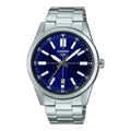 Casio Men's Blue Dial Analog Watch with Stainless Steel Bracelet - MTP-VD02D-2EUDF