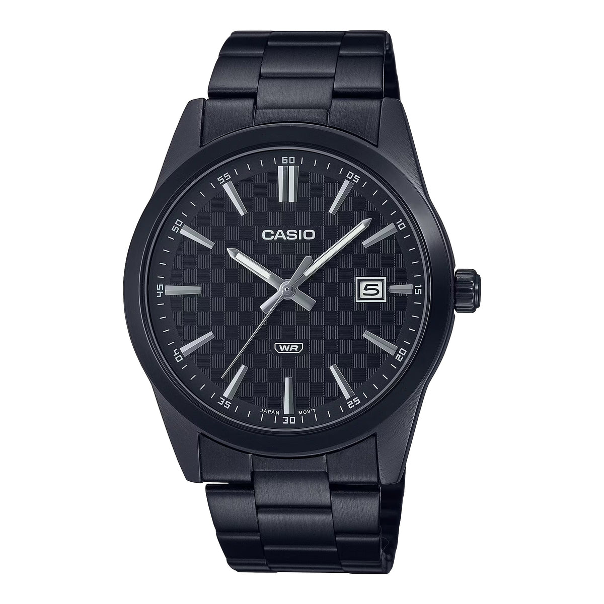 Casio Men’s Black Analog Watch Black Dial Steel Bracelet - MTP-VD03B-1AUDF