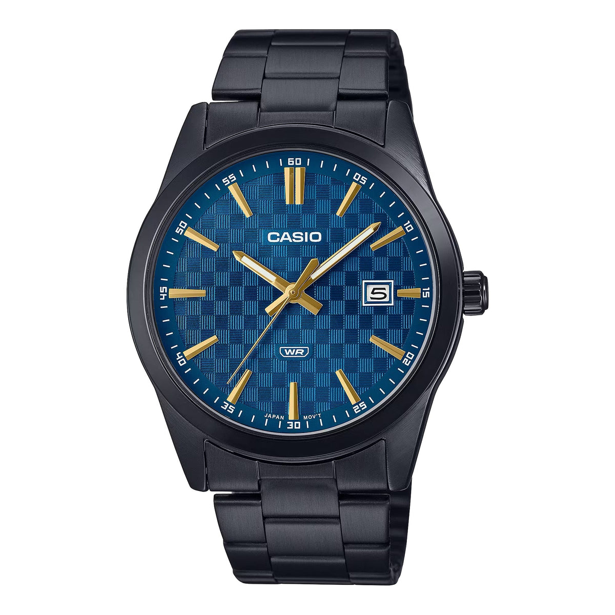 Casio Men's Black Watch with Blue Dial - MTP-VD03B-2AUDF