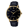 Casio Men's Gold Tone Analog Watch with Black Dial - MTP-VT01GL-1B2UDF