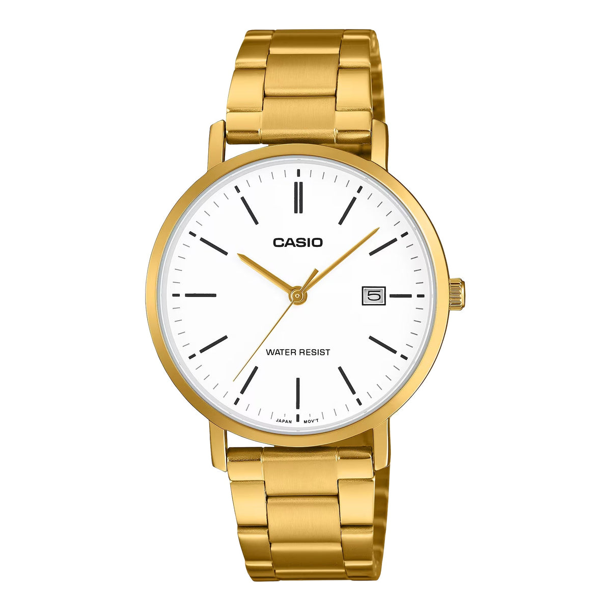 Casio Men’s White Dial Gold Tone Stainless Steel Watch - MTP-VT05G-7EDF