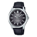 Casio Men's Black Dial Leather Strap Watch - MTS-100L-1AVDF