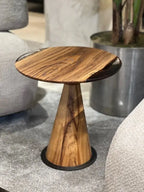 Mushroom Side & End table Made of Walnut and Epoxy Resin