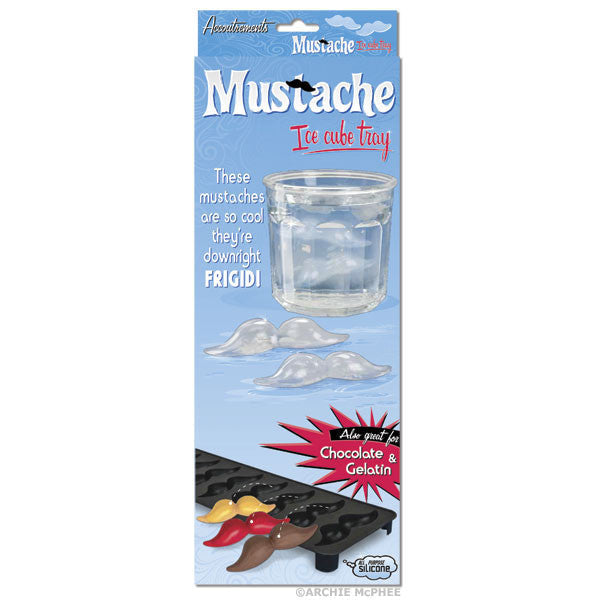 Mustache Ice Cube Tray - chocolate or gelatin mold - Archie McPhee