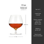 Raye Crystal Wingback Brandy Glasses Set of 2