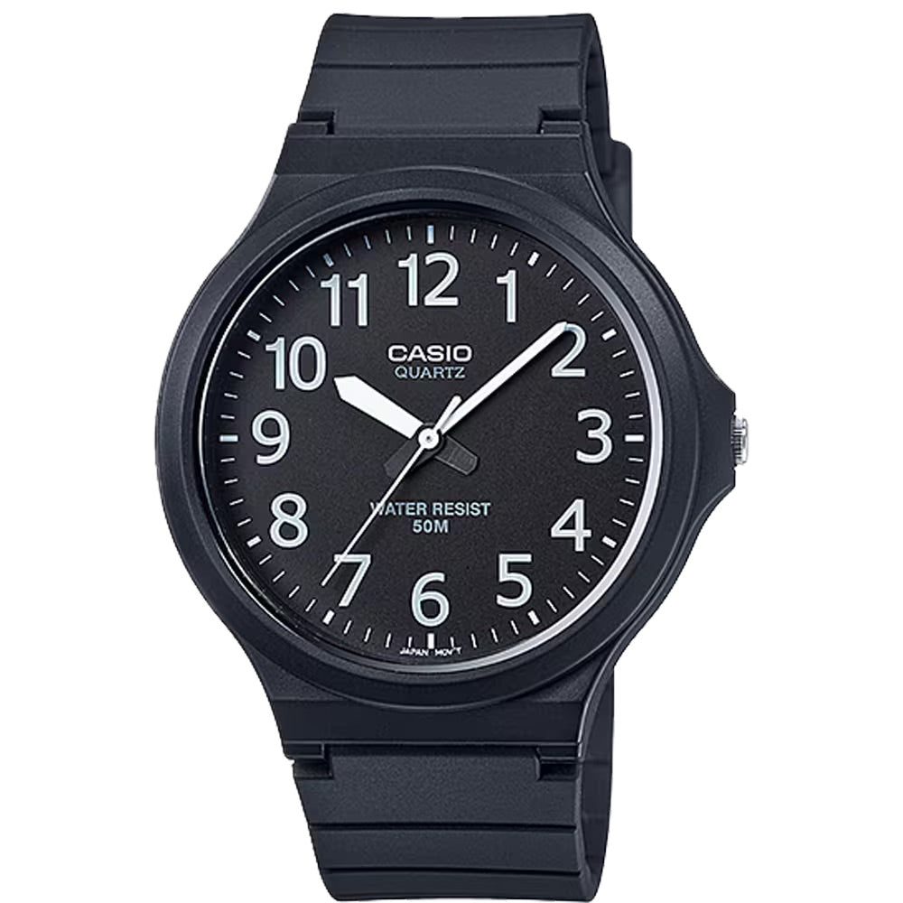 Casio Men's Casual Analog Watch with Black Dial - MW-240-1BV