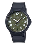 Casio Men's Black Watch with Military Green Dial - MW-240-3BVDF