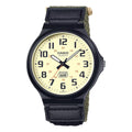 Casio Men's Cream Dial Watch with Black Resin Case and Nylon Strap - MW-240B-3BVCF