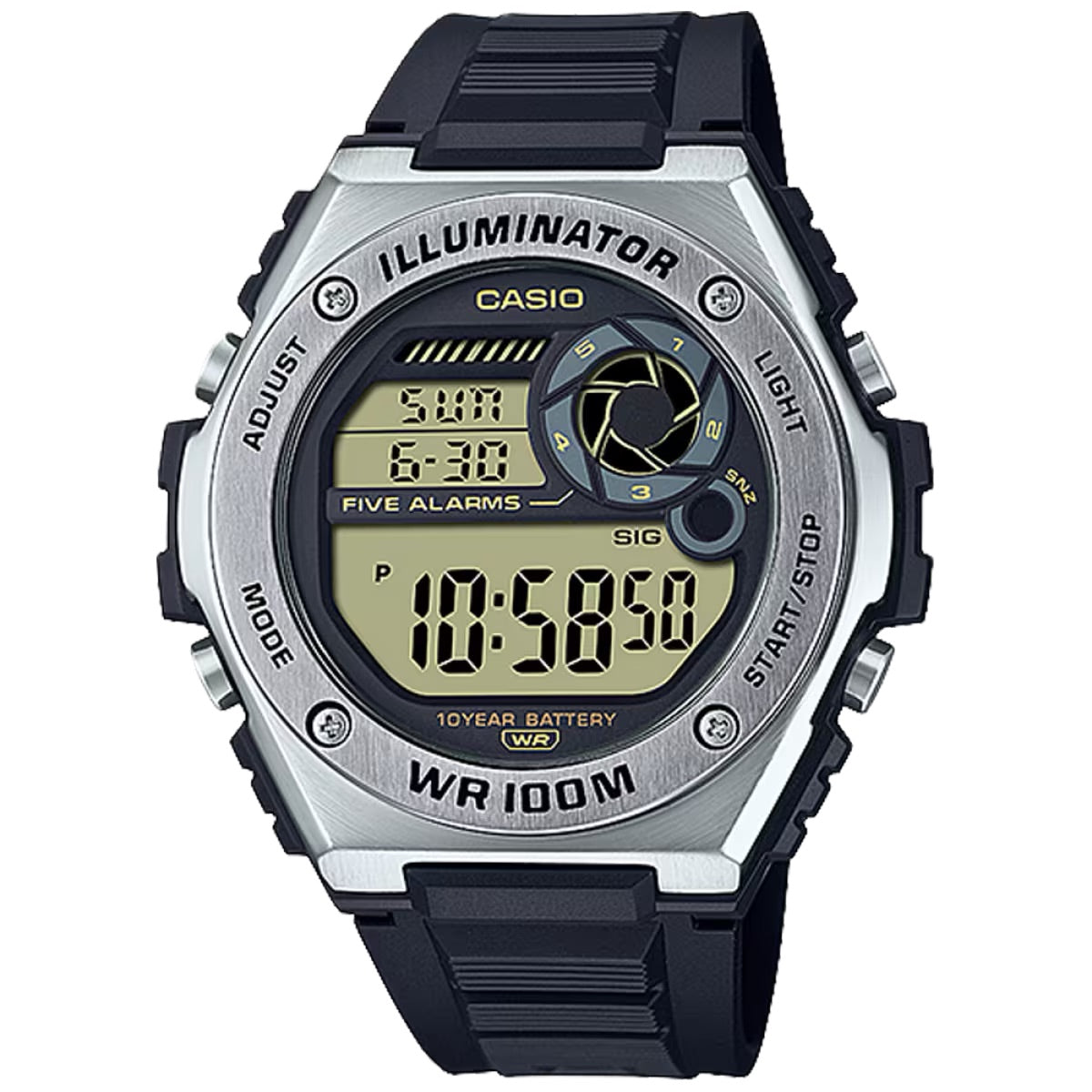 Casio Men's Heavy-Duty Digital Sport Watch with Gold Dial - MWD-100H-9AV
