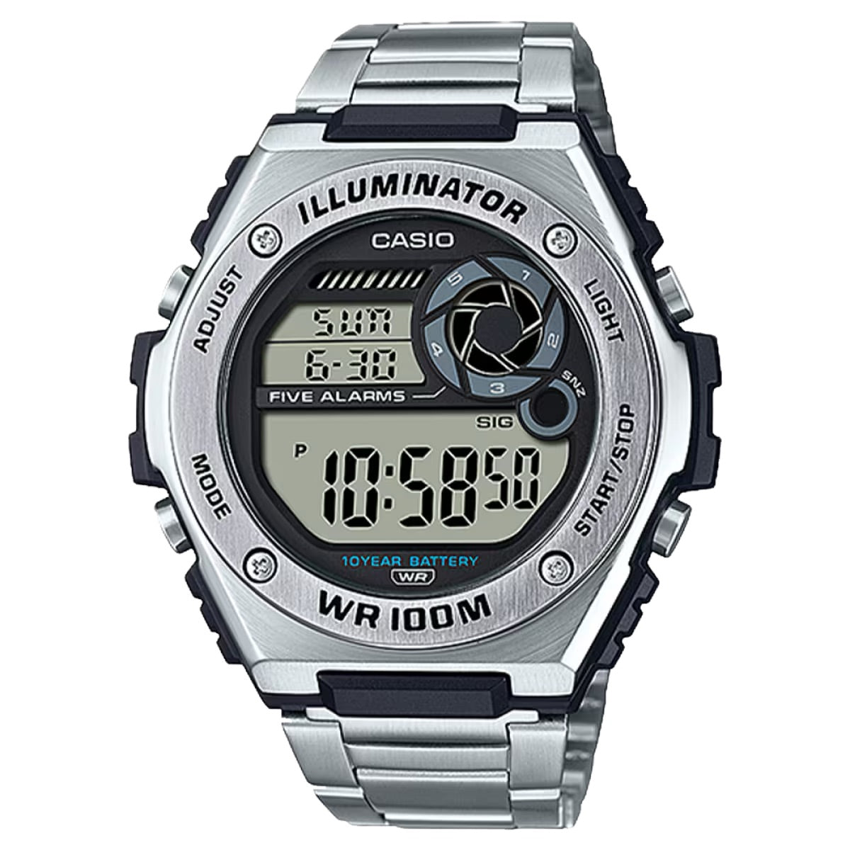 Casio Men's Heavy-Duty Stainless Steel Digital Sport Watch - MWD-100HD-1AV