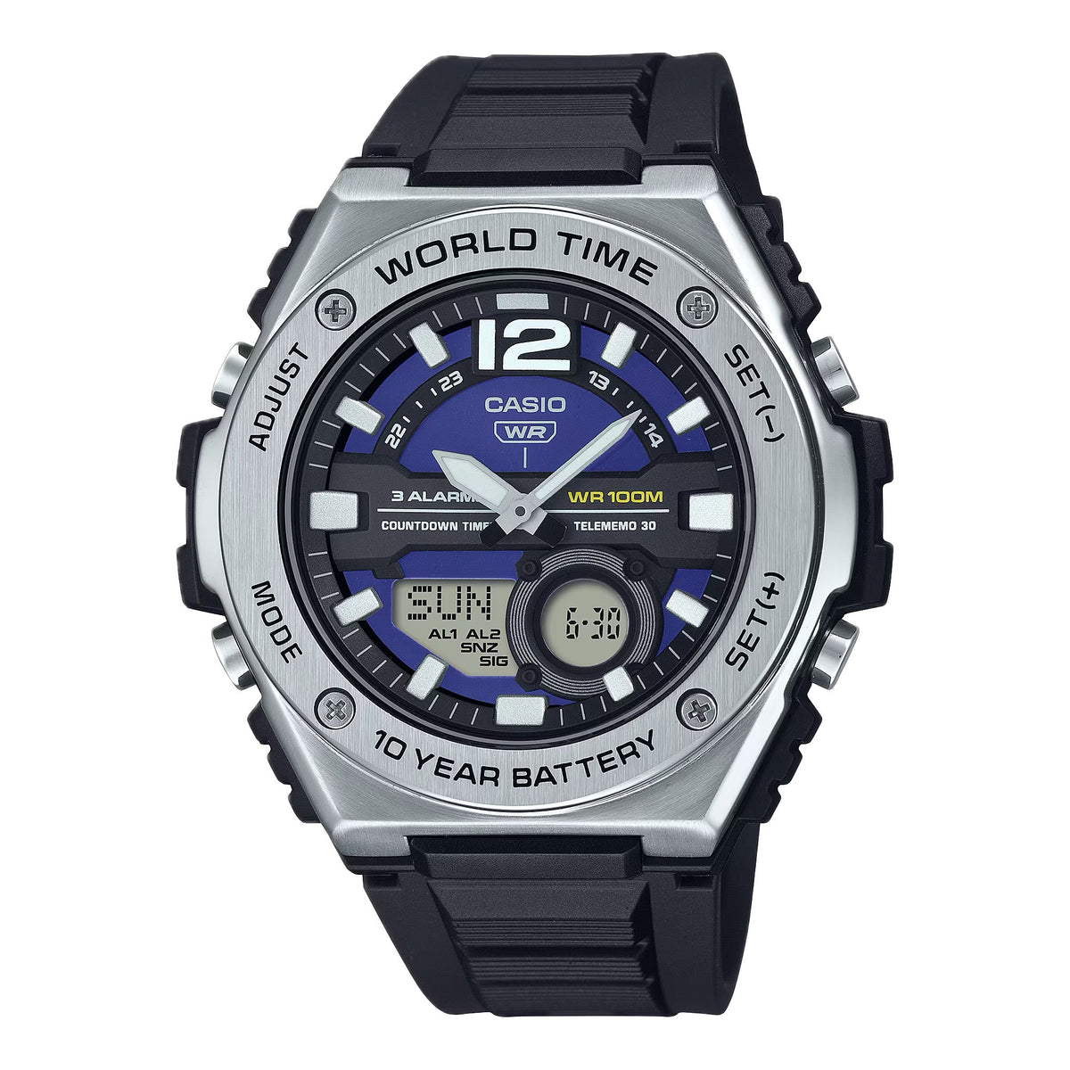 Casio Men's Multi-Function Sport Watch with Blue Dial - MWQ-100-2AVCF