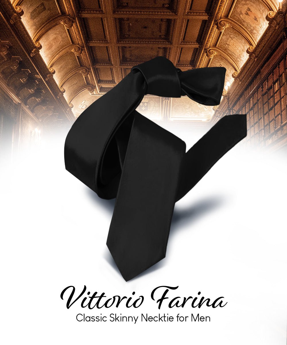 Vittorio Farina Men's Satin Skinny Necktie