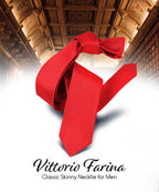 Vittorio Farina Men's Satin Skinny Necktie
