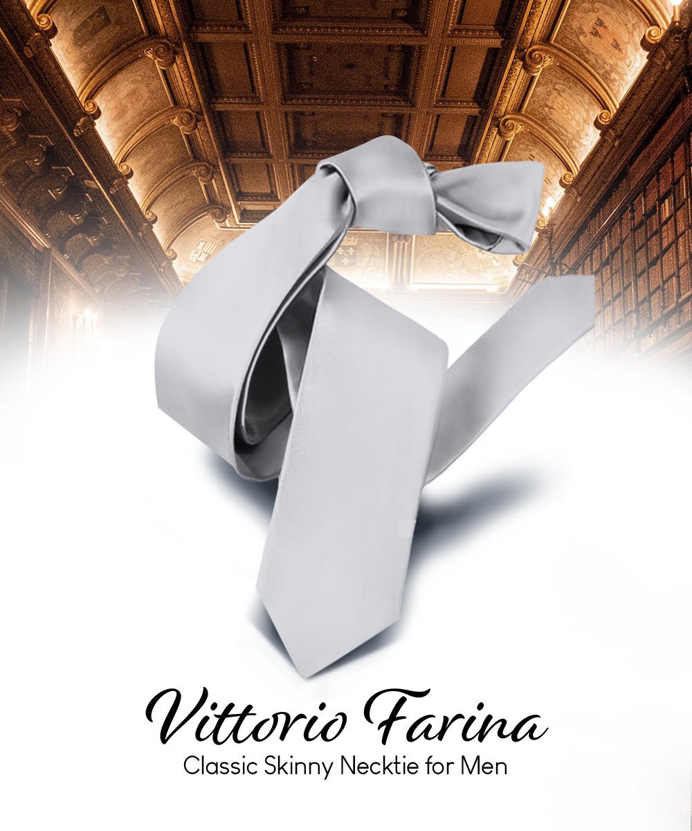 Vittorio Farina Men's Satin Skinny Necktie