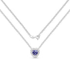 0.55 Carat Genuine Tanzanite and White Topaz .925 Sterling Silver Necklace
