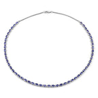10.00 Carat Genuine Tanzanite .925 Sterling Silver Necklace