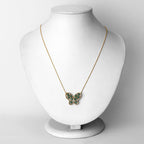 1.56 Carat Genuine Emerald and White Zircon .925 Sterling Silver Necklace