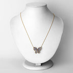 1.86 Carat Genuine Tanzanite and White Zircon .925 Sterling Silver Necklace
