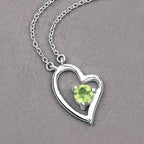 0.51 Carat Genuine Peridot .925 Sterling Silver Necklace