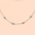 1.80 Carat Genuine Emerald .925 Sterling Silver Necklace