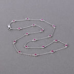2.34 Carat Genuine Ruby .925 Sterling Silver Necklace