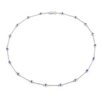 1.80 Carat Genuine Tanzanite .925 Sterling Silver Necklace
