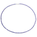 21.50 Carat Genuine Tanzanite .925 Sterling Silver Necklace