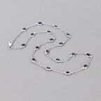 6.12 Carat Genuine Amethyst .925 Sterling Silver Necklace