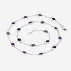 6.12 Carat Genuine Amethyst .925 Sterling Silver Necklace