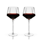 Seneca Diamond Crystal Wine Glasses Set of 2