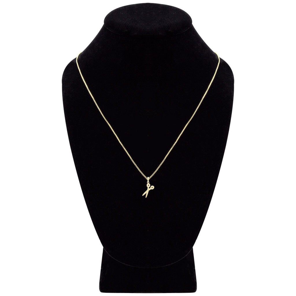 Cubic Zirconia Scissors Pendant 14K Gold Filled Necklace Set